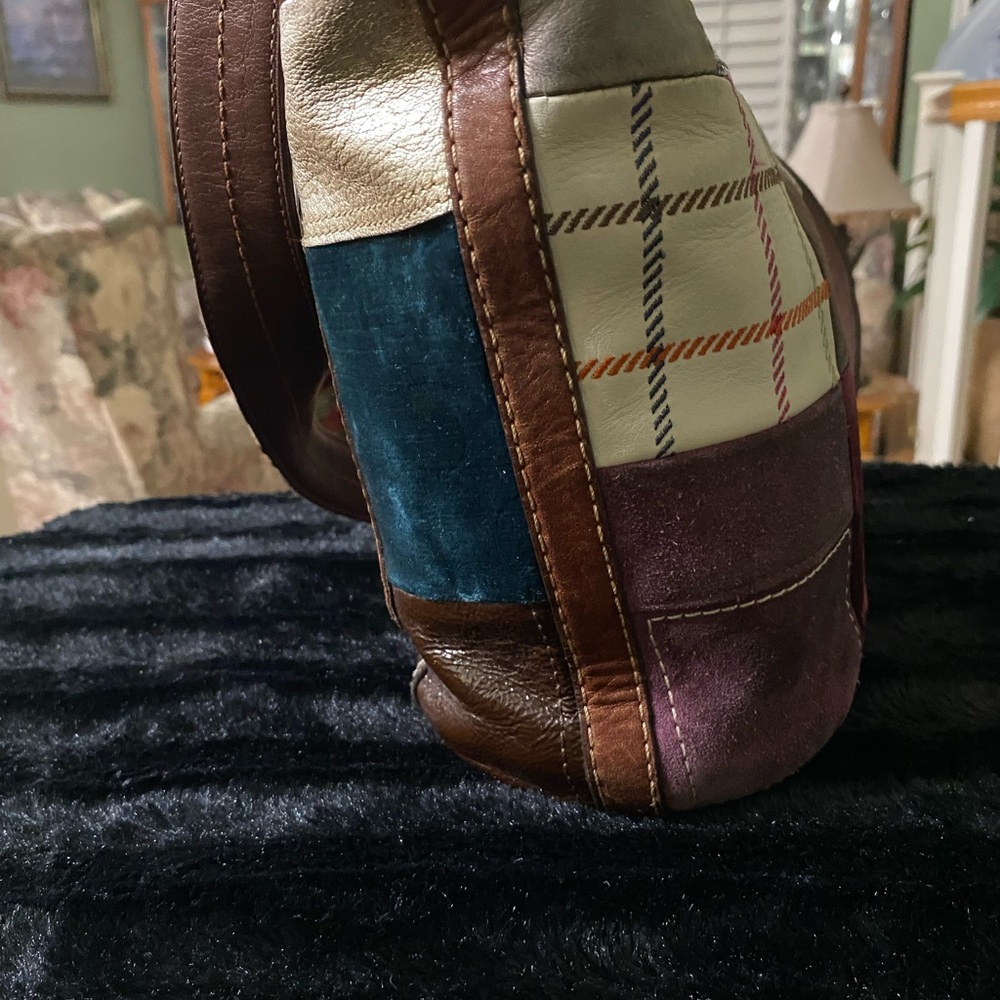 y2k Coach Bleeker 11356 Holiday Patchwork Hobo Bag with bonus free coach mirror - Picture 7 of 14